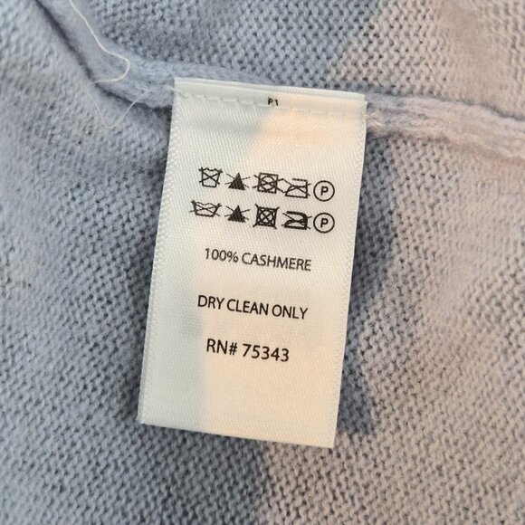 Rachel Zoe 100% 2-ply cashmere sweater light blue with rolled neck size XL EUC - Picture 10 of 10